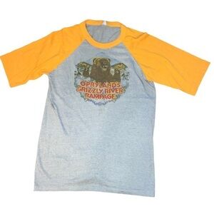 Vintage Opryland Grizzly River Rampage Baseball Style T-Shirt Size XL Very Rare